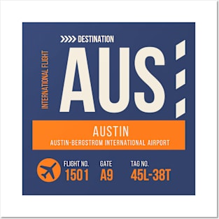 Austin Airport Stylish Luggage Tag (AUS) Posters and Art